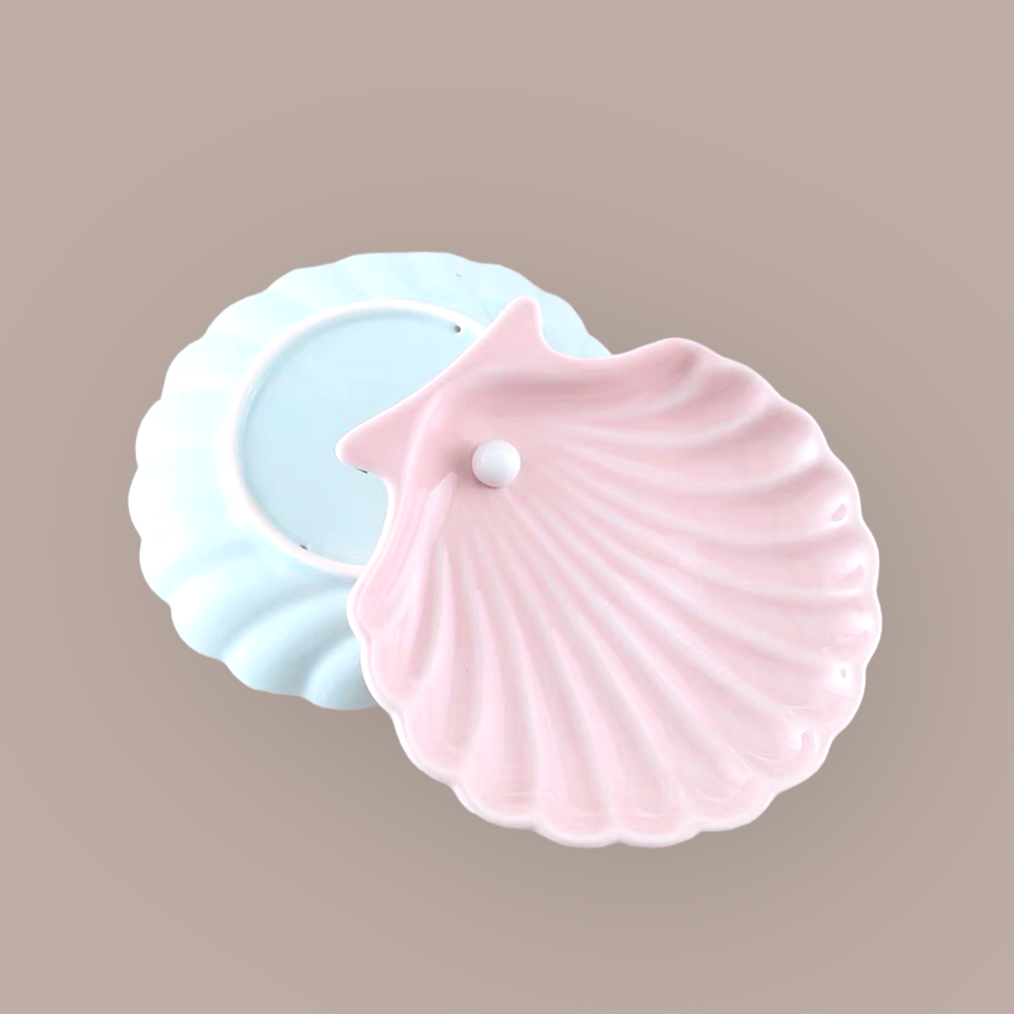 Ceramic Candle Holding Tray | Seashell Shape